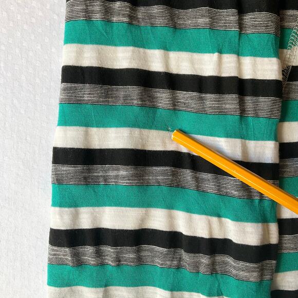 WallpapHER Women Maxi Skirt size M Stretchy Casual Stripes Green & Black - Picture 8 of 8